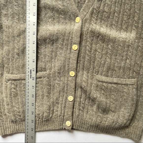 Liz Clairborne Soft Angora Wool Cardigan Cable Knit Button Long Sleeve Petite Sm - Picture 7 of 12